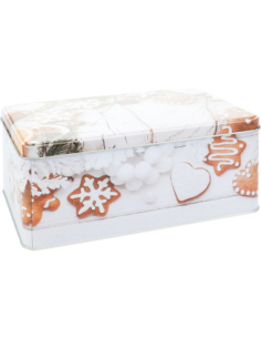 Boîte à gâteaux Noël 20 x 13 x 8 cm – format rectangulaire festif
