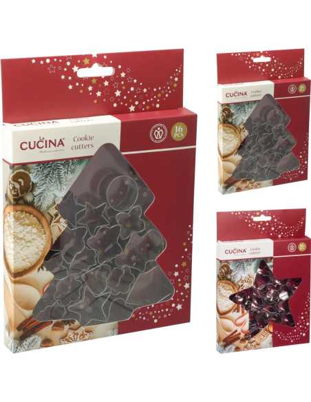 16 emporte-pièces en inox motifs Noël