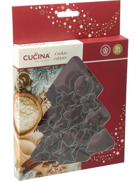 16 emporte-pièces en inox motifs Noël