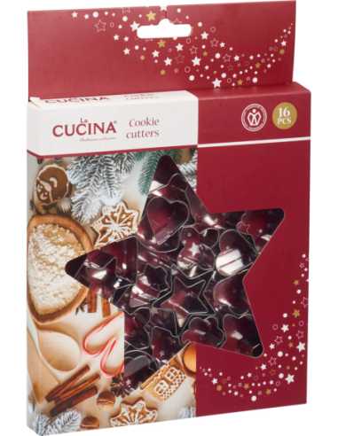 16 emporte-pièces en inox motifs Noël