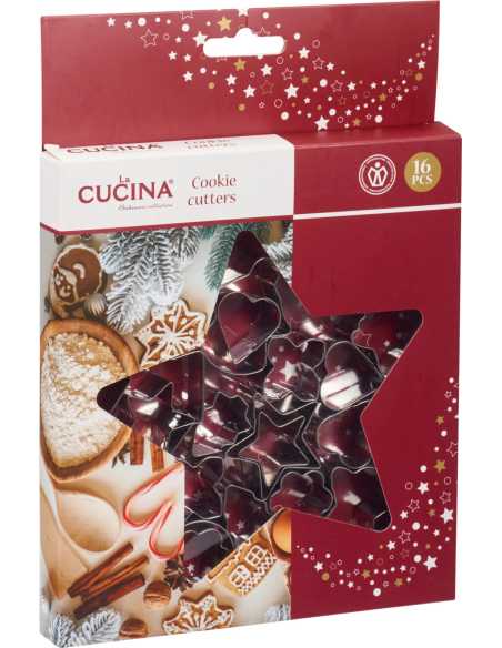 16 emporte-pièces en inox motifs Noël