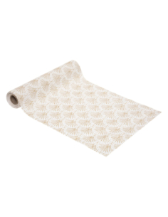 Chemin Table Palmette Or 28 x 300 cm | Élégance Raffinée Noël