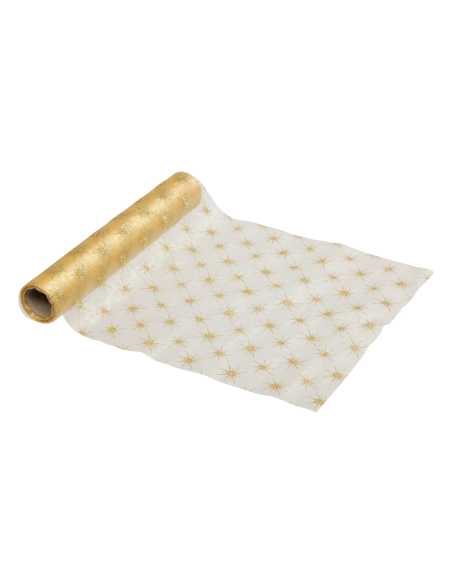 Chemin Table Étoiles Or 28 x 300 cm | Décoration Festive Noël