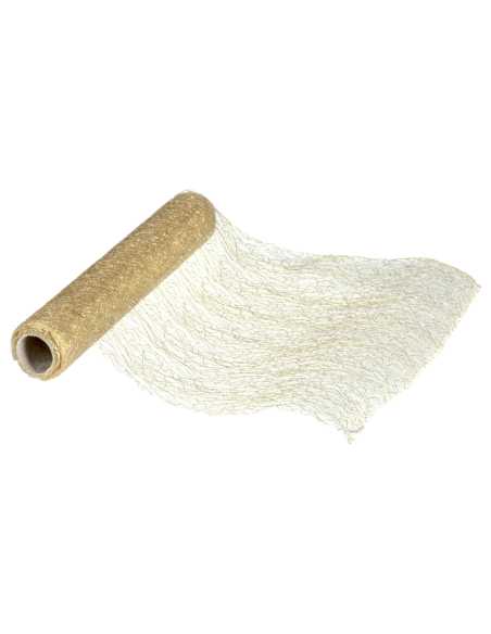 Chemin Table Mesh Métal Or 28 x 400 cm | Luxe Brillant Noël