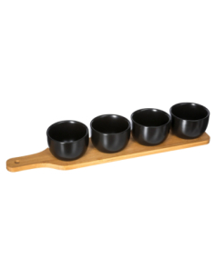 Set Apéritif Bambou Black 5 Pièces | Design Moderne Noël
