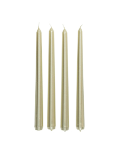 Lot 4 Bougies Bâton Or Satin 192g | Table de Noël Luxueuse