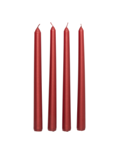 Lot 4 Bougies Bâton Rouge Satin 192g | Décoration Noël Festive