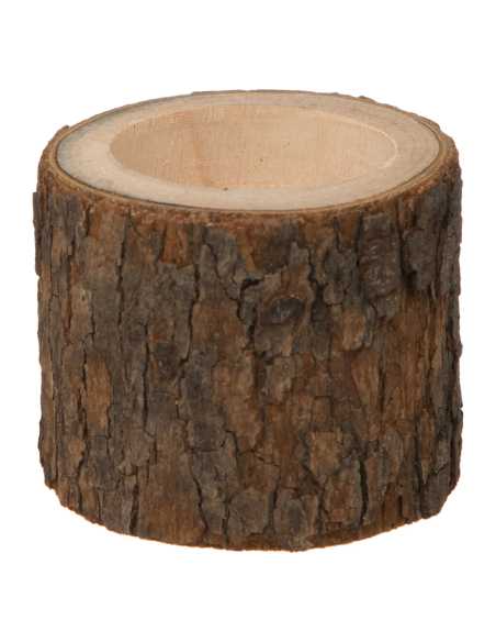 Photophore Bois Rond 5 x 5 cm | Décoration Table Noël Naturelle Rustique