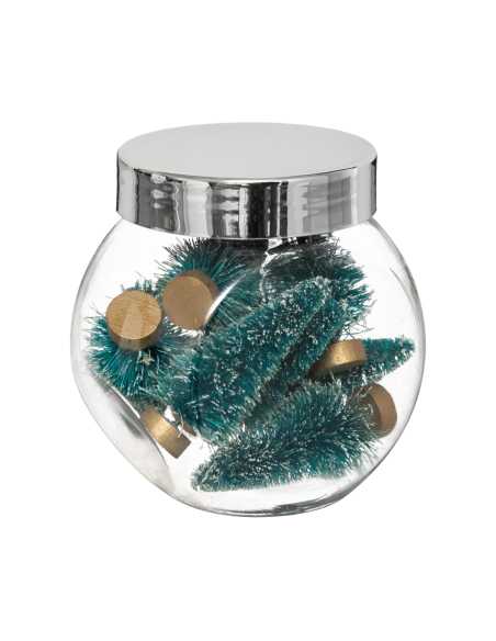 Bocal 8 Sapins Bois 5 cm | Mini Forêt Centre Table Noël Naturel