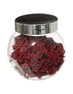 Bocal 100 Étoiles Bois Rouge | Pluie Festive Table Noël Traditionnelle