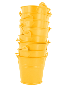 Seau métal jaune décoration Pâques | Loisir créatif