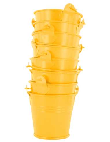 Seau métal jaune décoration Pâques | Loisir créatif