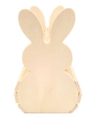 Panier lapin en bois Pâques 16x15x11 cm | Décoratif