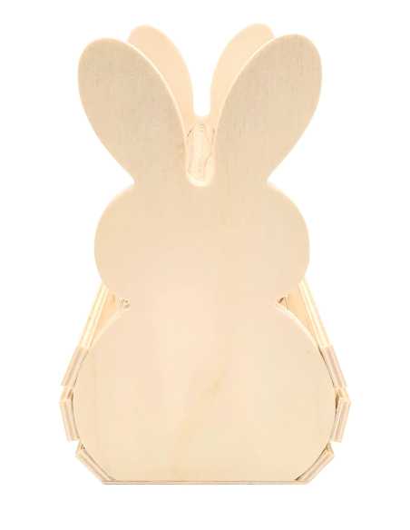 Panier lapin en bois Pâques 16x15x11 cm | Décoratif