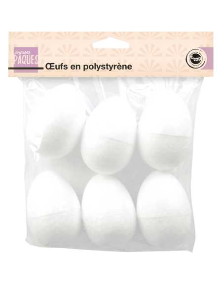 6 Œufs polystyrène Pâques 4,5x7 cm | Loisir créatif