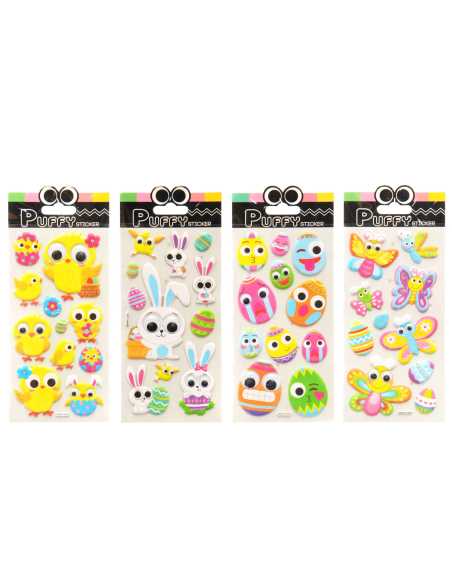 Stickers 3D Pâques motifs variés 4 planches au choix