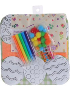 Kit 60 œufs Pâques à décorer feutres strass pompons