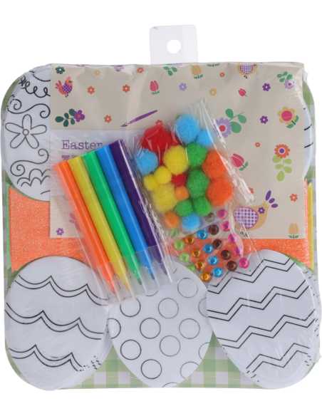 Kit 60 œufs Pâques à décorer feutres strass pompons