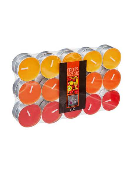 Bougies chauffe-plat Nina Parfumées Fruits exotiques Lot de 30