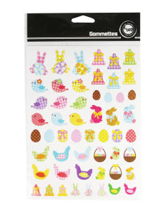 106 Gommettes Pâques mignon 2 planches 1-3,5 cm