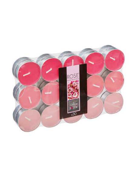 Bougies chauffe-plat Nina Parfumées Rose Lot de 30