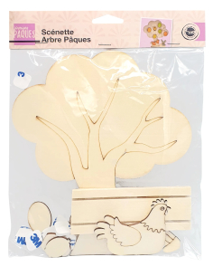 Arbre de Pâques bois à assembler 21x18 cm | Scénette