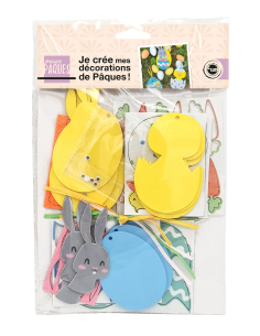 Kit 12 suspensions décoratives Pâques mousse strass