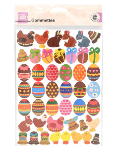 90 Gommettes Pâques 2 planches 1,8-3 cm | Loisir créatif