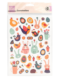 108 Gommettes Au Pays de Pâques 2 planches 0,5-5,4 cm