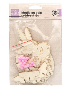 3 Motifs bois Pâques à colorier sur socle | DIY