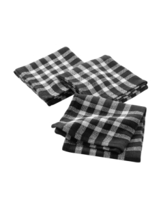 Serviettes de table noir 45x45 cm lot 3 – coton tissé | Tradito