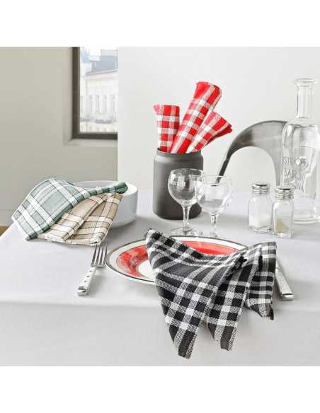 Serviettes de table noir 45x45 cm lot 3 – coton tissé | Tradito
