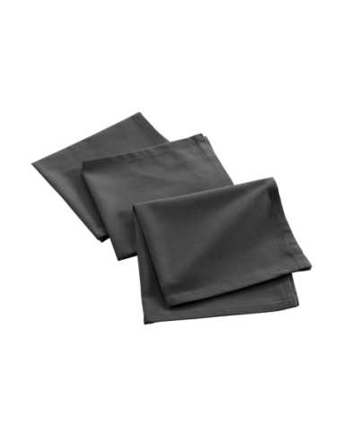 Serviettes de table anthracite 40x40 cm lot 3 – coton recyclé | Mistra
