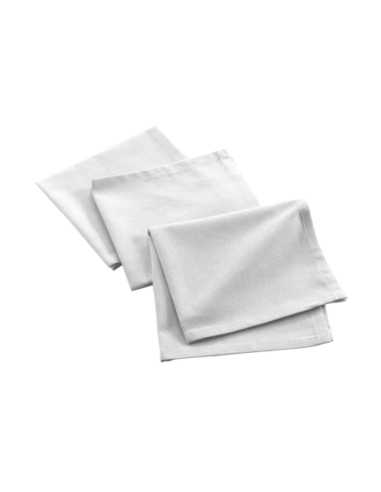 Serviettes de table blanc 40x40 cm lot 3 – coton recyclé | Mistral
