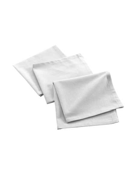 Serviettes de table blanc 40x40 cm lot 3 – coton recyclé | Mistral