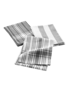 Torchons anthracite 50x70 cm lot 3 – coton tissé | Bayado