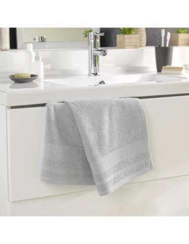 Serviette de toilette gris perle 50x90 cm – Éponge 500g/m² | Tendresse