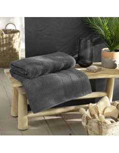 Drap de bain gris anthracite 90x150 cm – Éponge 500g/m² | Collection T 2