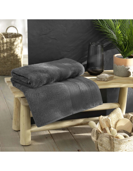 Drap de bain gris anthracite 90x150 cm – Éponge 500g/m² | Collection T