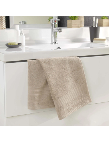 Serviette de toilette taupe 50x90 cm – Éponge 500g/m² | Tendresse