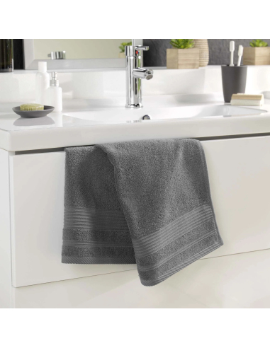 Serviette de toilette gris anthracite 50x90 cm – Éponge 500g/m² | Tend