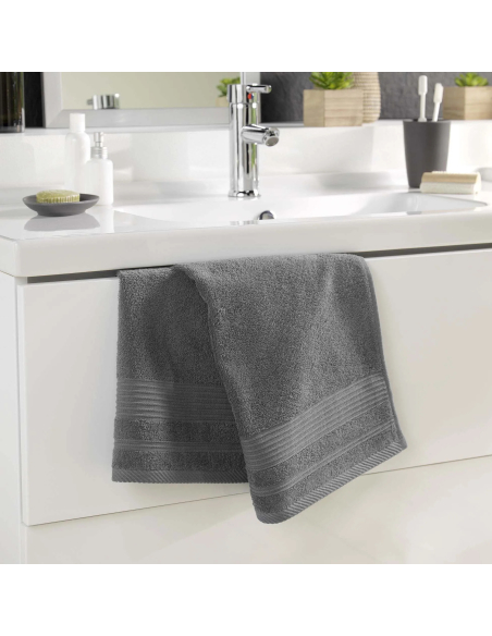 Serviette de toilette gris anthracite 50x90 cm – Éponge 500g/m² | Tend