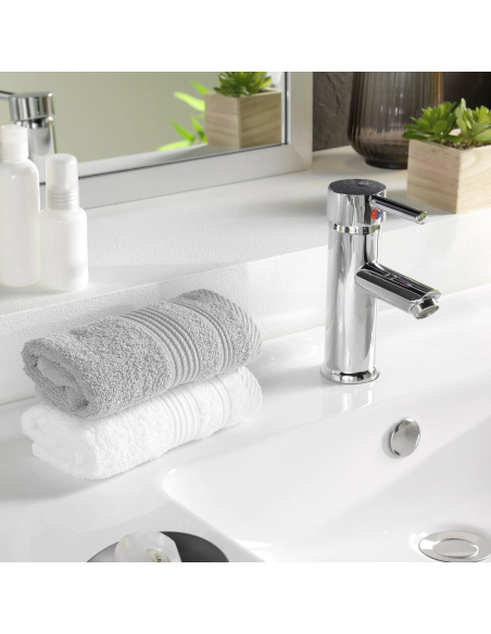 Serviette invitée gris perle 50x30 cm – Éponge 500g/m² | Collection Te