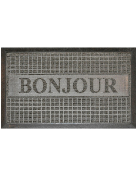 Tapis rectangle 45x75 cm Bonjour – Relief caoutchouc