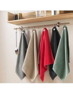 Essuie-main carré 50x50 cm lin – éponge unie | Cuistot 2