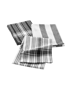 Torchons noir 50x70 cm lot 3 – coton tissé | Bayado