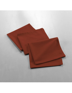 Serviettes de table terracotta 40x40 cm lot 3 – coton recyclé | Mistra