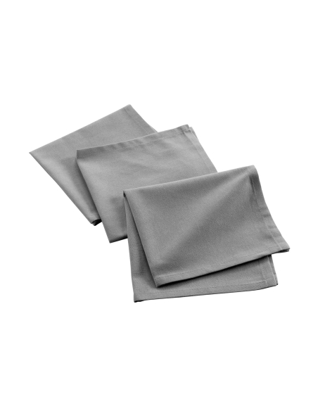 Serviettes de table gris 40x40 cm lot 3 – coton recyclé | Mistral