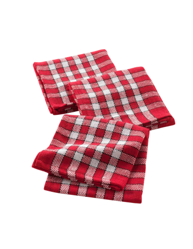 Serviettes de table rouge 45x45 cm lot 3 – coton tissé | Tradito