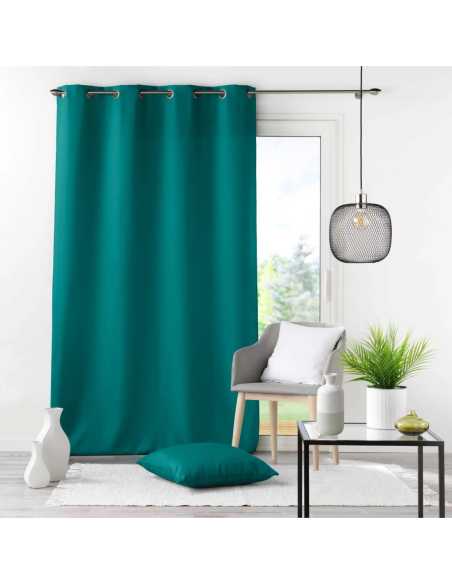 Coussin déhoussable 40x40 cm Essentiel – Bleu paon